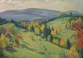 Ernst Wilhelm Eitner, Herbstmorgen im Riesengeb. bei Hain, Um 1935, Öl auf Sperrholz