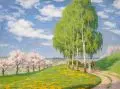 Max Pietschmann, Frühlingsspaziergang im Dresdner Land, 1943, Öl auf Leinwand