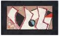 Erhard Hippold, Komposition mit schwarz-blauem Kreis und dunkelroten Konturen, 1969, Öl auf Hartfaser