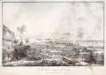 Johann Gottfried Jentzsch, Vue de Pillnitz auprés de Dresde, Um 1800, Umrissradierung, partiell koloriert, auf festem Papier
