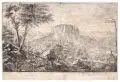 Johann Alexander Thiele, Vue de la Forteresse du Königstein en Saxe et des Environs / Prospect der Chur= Sächsischen Berg= Vestung Königstein / gegen Morgen, 1726, Radierung auf Bütten mit Wasserzeichen ("CH" über Wappen) Mi.re