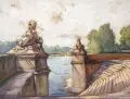 Rudolf Poeschmann, Freitreppe am Wasserpalais Schloss Pillnitz. Wohl 1920er Jahre