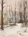 Rudolf Kanka, Winter im Katharinenhof (Meissen), 1970, Aquarell