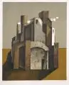 Manfred Kastner, Stadt, 1986, Farblithografie auf feinen Karton