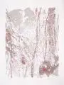 Chu Teh-chun, Ohne Titel (Rosa-Rot-Grau). Späte 1980er / frühe 1990er Jahre, Farblithografie auf leichtem, chamoisfarbenen Büttenkarton