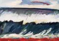 Ullrich Wannhoff, Stürmische See. Wohl Spätes 20. Jh, Gouache auf bräunlichem Papier