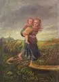 Otto Schubert, (zugeschr.), Flucht vor dem Gewitter, Wohl 1922, Öl auf Nesseltuch, vollflächig auf kräftiger Malpappe kaschiert
