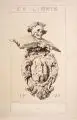Theodor Josef Ethofer, Exlibris – Memento mori mit Buch und Totenschädel, 1905, Federzeichnung in Tusche auf gelblichen Karton, partiell mit Korrekturen von Künstlerhand in Tempera