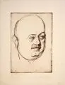 Conrad Felixmüller, Maler Ferdinand Dorsch, 1913, Radierung in Schwarzbraun mit Plattenton auf leichtem, chamoisfarbenem Karton