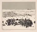 Wilhelm Laage, Eisgang auf der Unterelbe, 1907, Farbholzschnitt auf Maschinenbütten
