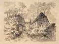 Otto Reinhardt, Pillnitz – ehemalige Schäferei, Bleistiftzeichnungen und Kohlestift auf festem Papier