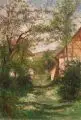 Otto Braune, Dorfwinkel im Frühling. Hetschburg, Öl auf Leinwand