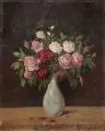 Walter Friederici, Rosenstrauß, Wohl 1920, Öl auf Malpappe