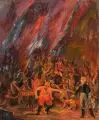 Kurt H. Mäder, Schwanda in der Hölle, 1929, Öl auf Papier, auf Karton vollflächig klebemontiert