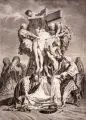 Die Kreuzabnahme by Johann Heinrich Wihelm von Haffner, 1772, Mezzotinto auf Bütten, vollflächig auf Trägerbütten montiert, nach Jean Jouvenet, offered Sep 2022