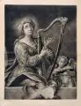 Johann Elias Ridinger, S. Cecilia, Schabkunstblatt auf "WANGEN"-Bütten