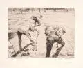 C. Juel Madsen, Arbeiter in New York, 1916, Radierung mit Plattenton auf "Van Gelder Zonen"-Bütten