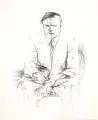 Paul Wilhelm, Bildnis des Malers Hermann Teuber, 1932, Kreidelithografie auf Bütten