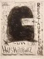 Ralf Kerbach, Restaurierung im Haus Hoflößnitz, 1981, Radierung in Schwarzbraun mit Plattenton auf Bütten