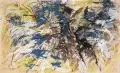Gerda Lepke, nach Tanne, 1993, Deckfarben und Federzeichnung in Tusche auf feinem, bräunlichen Japan