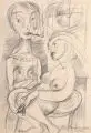 Hermann Naumann, Zwei weibliche Akte, 2014, Grafitzeichnung auf festem Papier