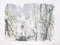Chu Teh-chun, Ohne Titel (Grün-Gelb-Grau). Späte 1980er / frühe 1990er Jahre, Farblithografie auf leichtem, chamoisfarbenen Büttenkarton