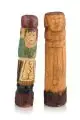 Hinrich Hanschen, Stehende Figur / Leuchterfigur auf Sockel. 3. Viertel 20. Jh, Holz, geschnitzt