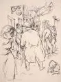 Rudolf Führmann, Im Dirnenviertel, Vor 1932, Federzeichnung in Tusche über Bleistift auf Velin