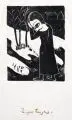 Reinhold Langner, Drei Figuren mit Sonne / Mädchen im Garten, 1924, Holzschnitte auf Bütten