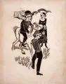 Reinhold Langner, Reiter auf weißem Pferd, 1926, Holzschnitt auf weichem, gelben Bütten