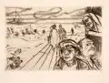 Schwimmer Max, Strandpromenade, 1950, Radierung in Braunschwarz mit leichtem Plattenton auf Bütten