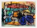 Veit Hofmann, verbuscht, Lithografien, aquarelliert, bzw
