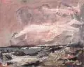Reinhard Springer, Rügenlandschaft, 1991, Gouache und Sand auf festem Papier