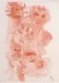 Susanne Voigt, Figurengruppe, 1979, Rötelzeichnung auf festem Papier