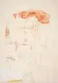 Christian Weihrauch, fiebrig sehnen, 1999, Bleistiftzeichnung mit Farbstift, farbiger Kreide und Wasserfarben auf Karton