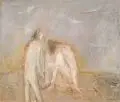 Peter Muschter, Begegnung, 1975, Öl auf Hartfaser
