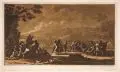 Christian Rugendas, Drei Schlachtenszenen. Mitte 18. Jh, Aquatinten in Brauntönen auf Bütten nach Gemälden von Georg Philipp Rugendas von 1695 und 1696