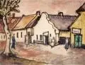 Erhard Hippold, Straße in Bulgarien, 1964, Aquarell auf festem Papier