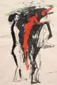 Hernando León, Zwei weibliche Akte, 1990, Feder- und Pinselzeichnung in Tusche und Wasserfarben