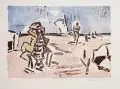 Stefan Plenkers, Am Strand. 1989 -2007, Aquarell über Farbaquatinta