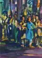 Richard Pusch, Im Großen Garten Dresden, Aquarell und Tusche