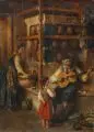 Richard Eisermann, Gitarrenständchen in der Bauernstube, 1880, Öl auf Leinwand