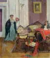 Ferdinand Dorsch, Interieur mit roter Decke, 1917, Öl auf Leinwand