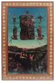 Siegfried Otto-Hüttengrund, Koptische Reminiszenz, 1989, Öllasurmalerei über Farbholzriss auf Hartfaser