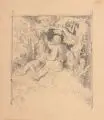 August Leopold Venus, Leopold August Venus (nach Adrian Ludwig Richter?), Rast unter dem Blätterdach. Wohl 3. Viertel 19. Jh, Bleistiftzeichnung auf chamoisfarbenem Papier