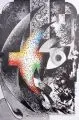 Robert Hudson, Abstrakte Komposition, 1985, Farblithografie