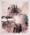 Tom Lieber, Ohne Titel (Strukturen, zweigeteilt), 1996, Farbmonotypie auf Bütten