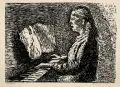 Wilhelm Rudolph, Junge Frau am Klavier, singend