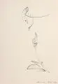 Susanne Voigt, Figur, nach unten blickend / Figur nach rechts / Blick nach oben, 1986, Federzeichnungen in Tusche auf festem Papier