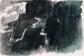 Michael Wirkner, Kreuz am Meer, 1998, Aquarell auf Büttenkarton